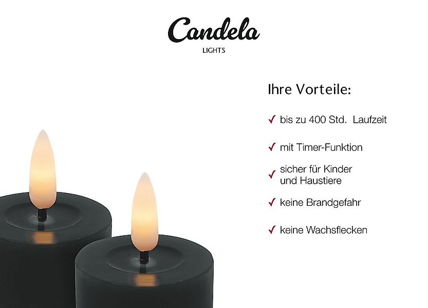 LC Home LED-Kerze LED Kerzen Set Winter Echtwachs Timerfunktion Fernbedienu günstig online kaufen
