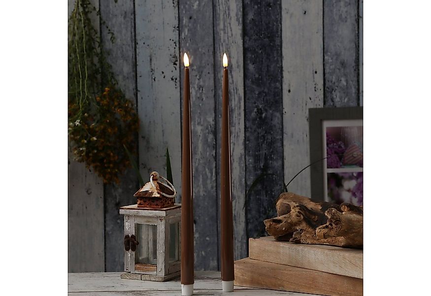 Deluxe Homeart LED-Kerze LED Stabkerzen ELLA Deluxe Tafelkerze flackernd H: günstig online kaufen
