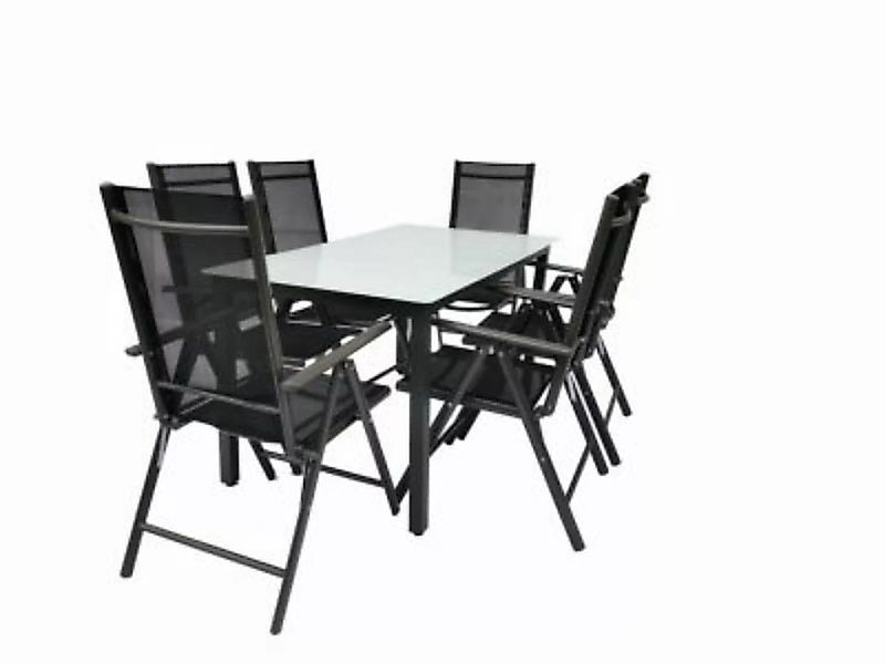 VCM Set Gartenmöbel Alu Glas Gartenset Sitzgruppe Essgruppe Tisch Stühle 14 günstig online kaufen