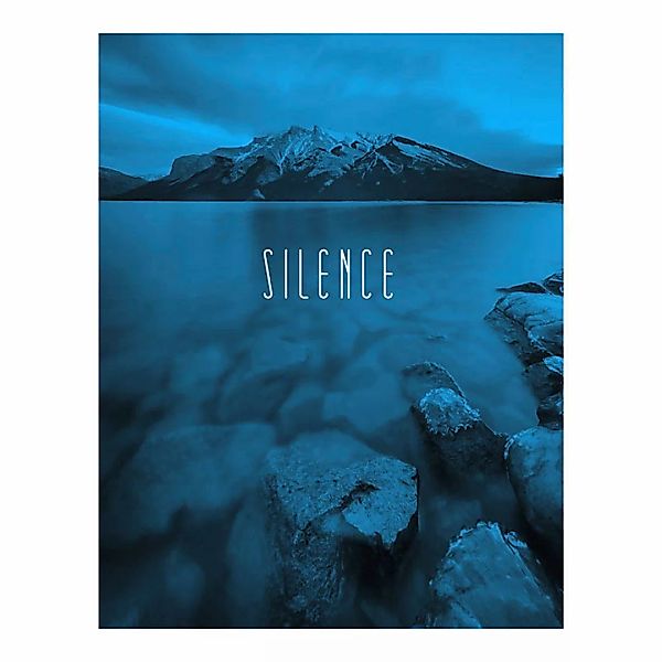 Komar Poster Word Lake Silence Blue Natur B/L: ca. 40x50 cm günstig online kaufen