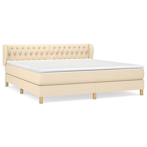 vidaXL Boxspringbett mit Matratze Creme 180x200 cm Stoff1378598 günstig online kaufen