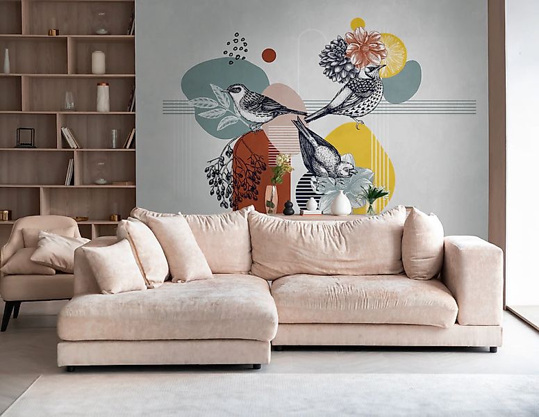 living walls Fototapete "THE WALL III Formen Tapete Motivtapete Floral Tier günstig online kaufen