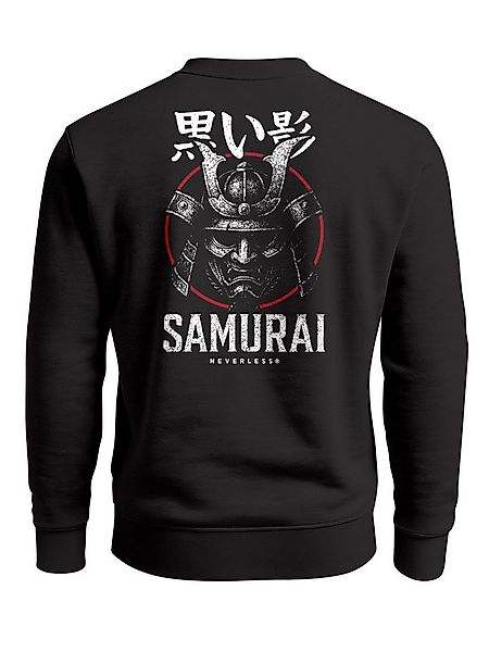Neverless Sweatshirt Sweatshirt Herren Japan Design mit Samurai Helm Warrio günstig online kaufen