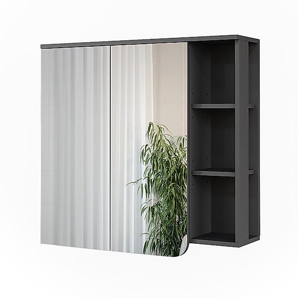 Vicco Badezimmerspiegelschrank Karen, Anthrazit/Weiß, 80 x günstig online kaufen