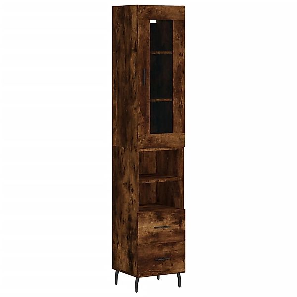 vidaXL Highboard Räuchereiche 34,5x34x180 cm Holzwerkstoff 3199318 günstig online kaufen
