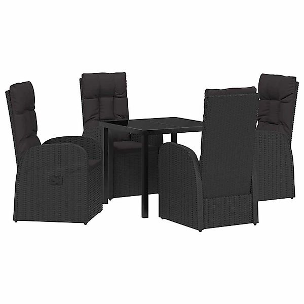 vidaXL Garten Essgruppe mit Kissen 5-Tlg Schwarz Poly Rattan 3379507 günstig online kaufen