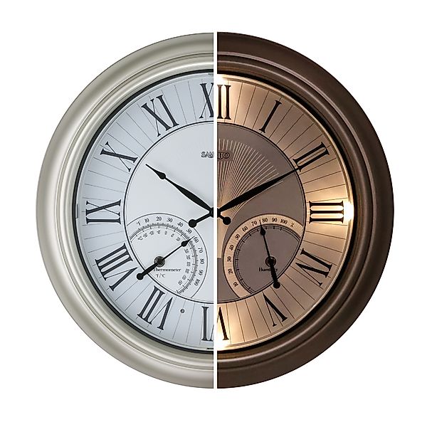 Samilito Wanduhr beleuchtete Wetterfeste für den Innen-Außenbereich,mit rF& günstig online kaufen