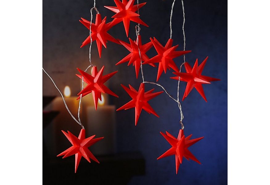 MARELIDA LED-Lichterkette LED Lichterkette Sterne 3D warmweiß Timer Weihnac günstig online kaufen