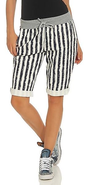 CLEO STYLE Sweatbermudas Sweat Bermuda 9 Dunkelblau Streifen günstig online kaufen