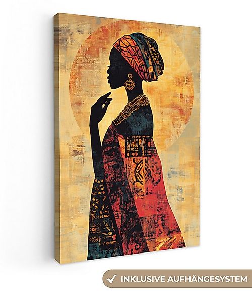 OneMillionCanvasses® Leinwandbild Frau - Scherenschnitt - Muster - Verschnö günstig online kaufen