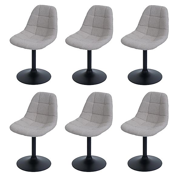 MCW Esszimmerstuhl A60 6er-Set Stoff/Textil Boucle 450g/m² Taupe günstig online kaufen