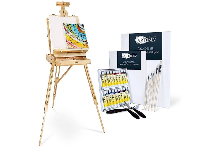 Artina Malerset 30tlg Malset mit Kofferstaffelei Madrid, 30tlg., Acrylfarbe günstig online kaufen