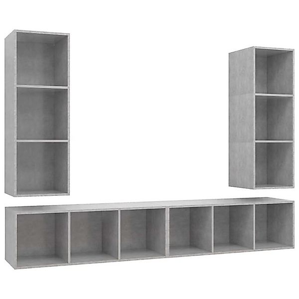 furnicato TV-Schrank TV-Wandschränke 4 Stk. Betongrau Holzwerkstoff (1-St) günstig online kaufen