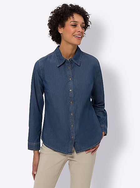Sieh an! Klassische Bluse Jeansbluse günstig online kaufen