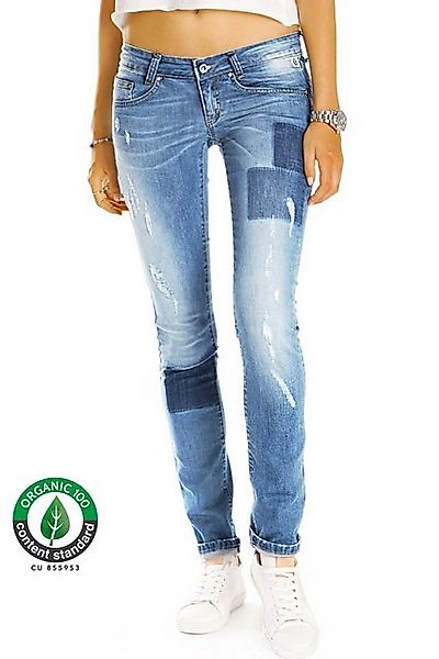 be styled Destroyed-Jeans Skinny Damen low waist Jeanshosen, Bio-Baumwolle günstig online kaufen