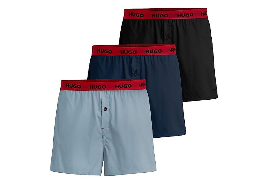 HUGO Boxershorts Woven Boxer (3-St., 3er Set) mit umlaufendem Logo-Schriftz günstig online kaufen