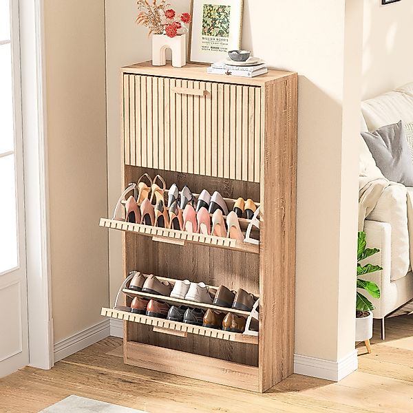 PXloue Schuhschrank mit 2 Klappen Schuhregal günstig online kaufen