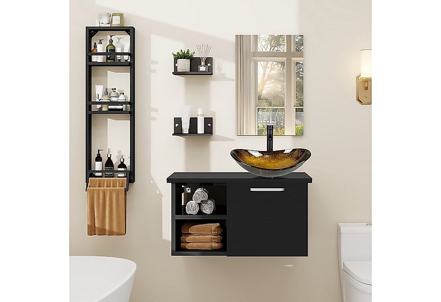 Puluomis Badmöbel-Set Puluomis Badmöbel Set mit Handtuchhalter, mit/ohne Wa günstig online kaufen