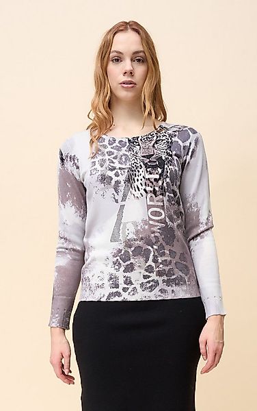 Passioni Strickpullover mit abstraktem Tiermuster günstig online kaufen