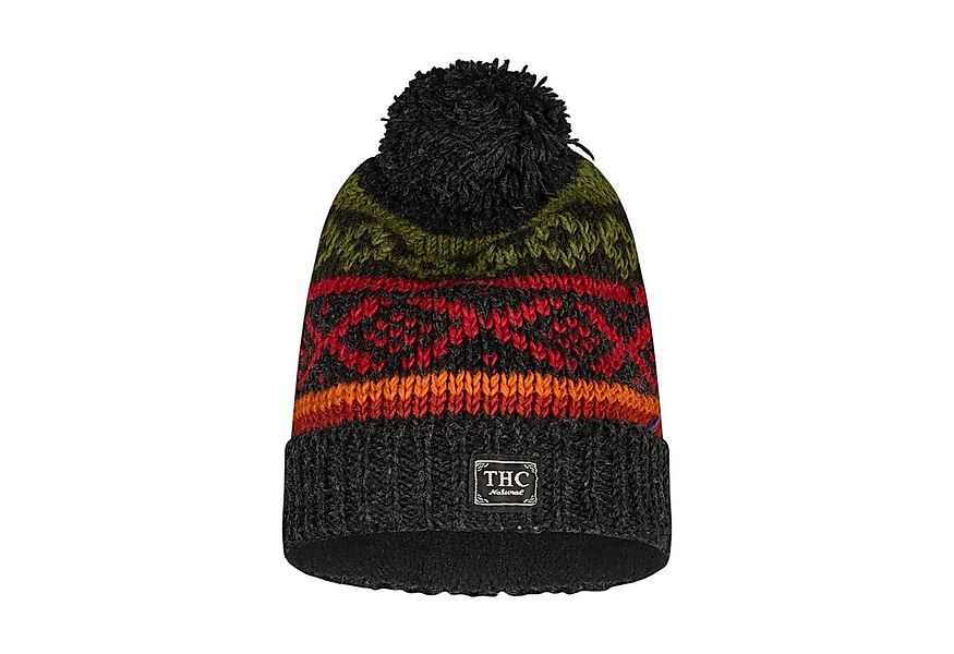THC Natural Line Strickmütze THC Schafwoll Pudelmütze 827 bunte Muster (1 S günstig online kaufen