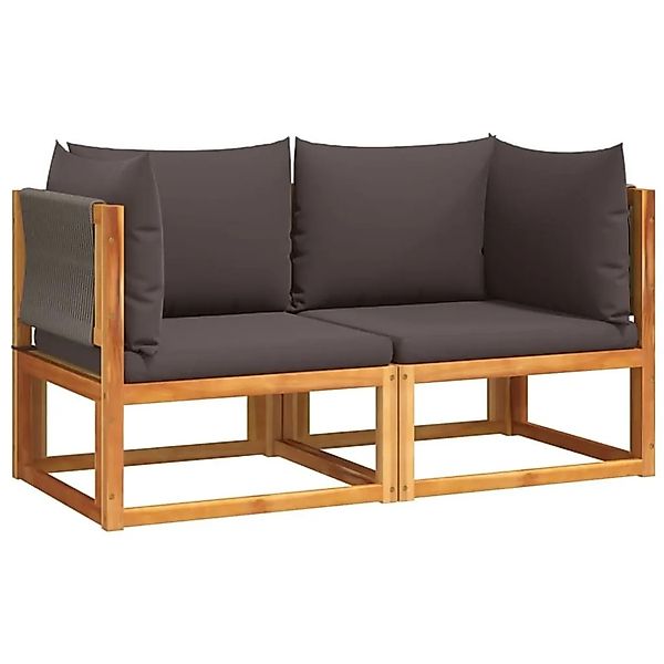 vidaXL Gartensofas-Ecke mit Kissen 2 Stk Holz Akazie & Seil 3278830 günstig online kaufen