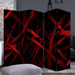 Spanischer Raumteiler in Schwarz und Rot abstraktem Muster günstig online kaufen