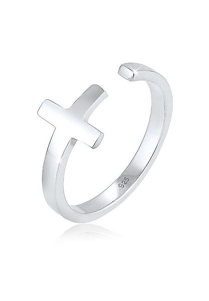 Elli Fingerring Kreuz 925 Sterling Silber verstellbar, Kreuz günstig online kaufen