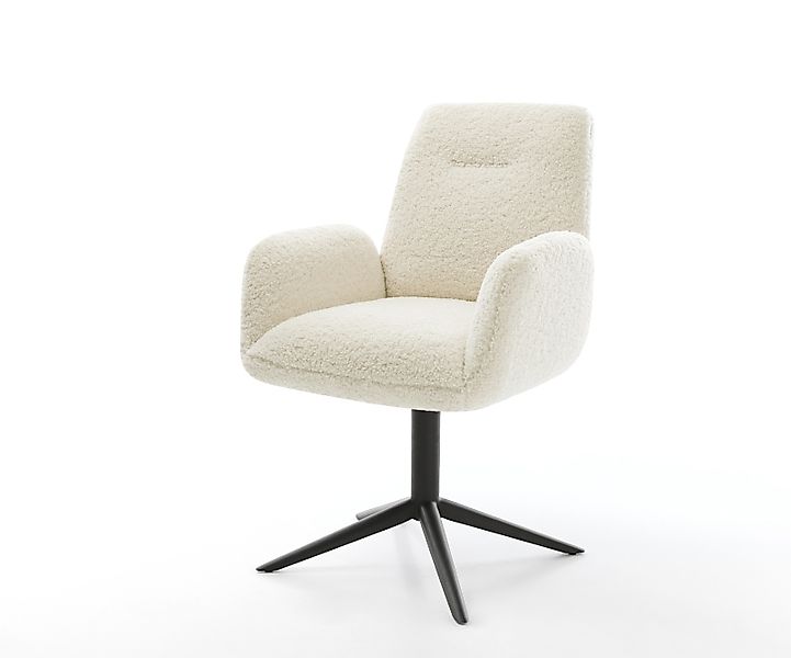 Drehstuhl Zoa-Flex Teddystoff Beige Fußkreuz Schwarz 360° drehbar Wippfunkt günstig online kaufen