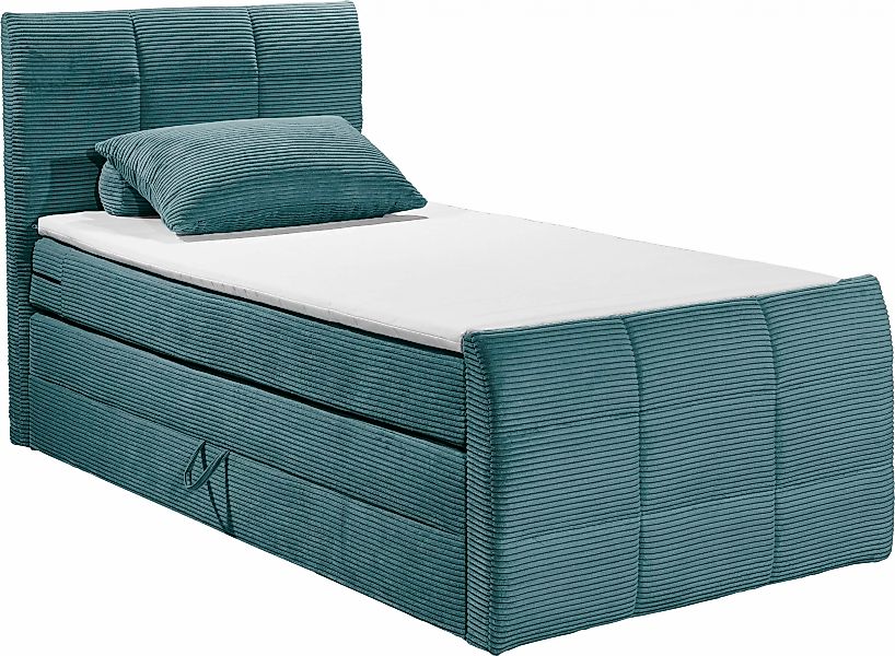 ED EXCITING DESIGN Boxspringbett "Bolivia", harte Seite mit Kokosmatte, wei günstig online kaufen