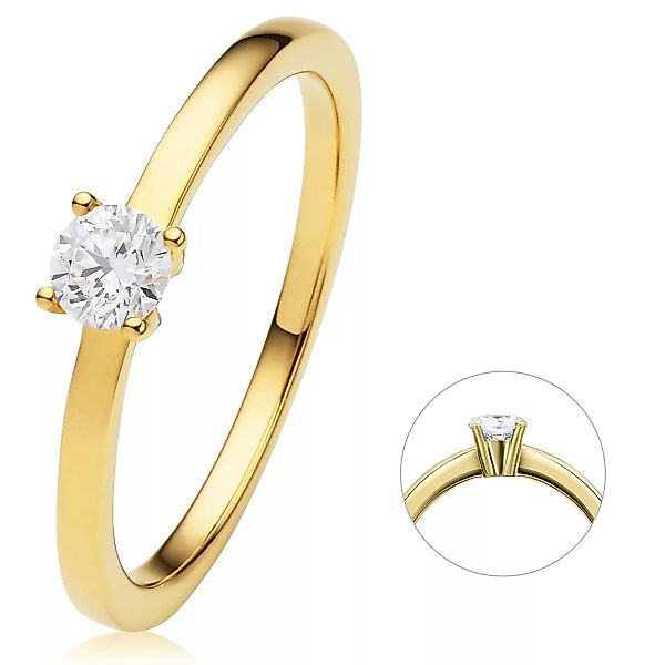 ONE ELEMENT Diamantring "0.25 ct Diamant Brillant Ring aus 750 Gelbgold", D günstig online kaufen