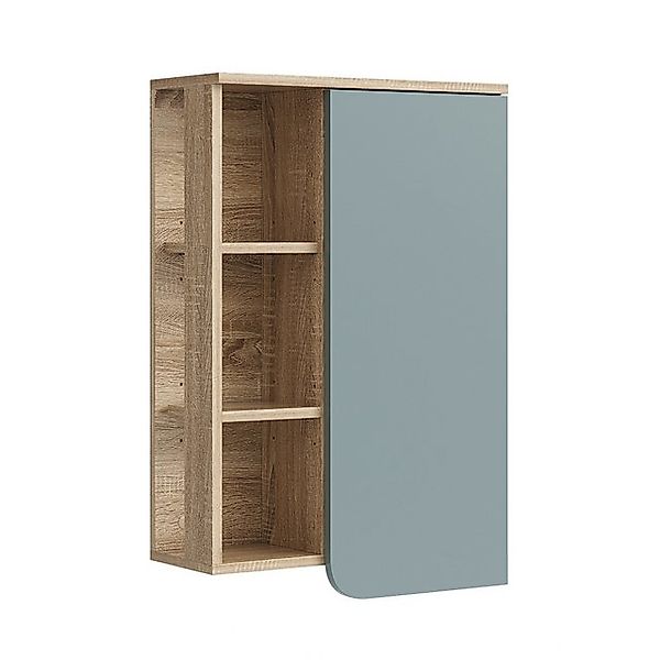 Vicco Badschrank Karen Sonoma/Blau-Grau 50 x 75 cm mit Tür und Offenen Fäch günstig online kaufen