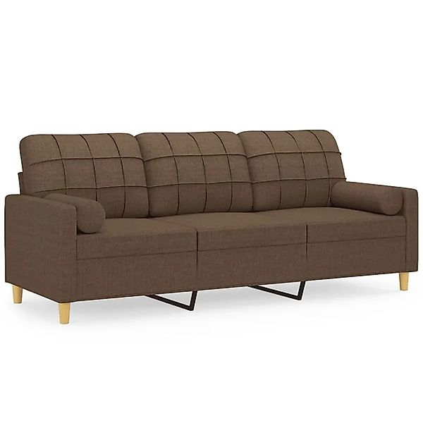 vidaXL 3-Sitzer-Sofa mit Zierkissen Braun 180 cm Stoff 3200793 günstig online kaufen