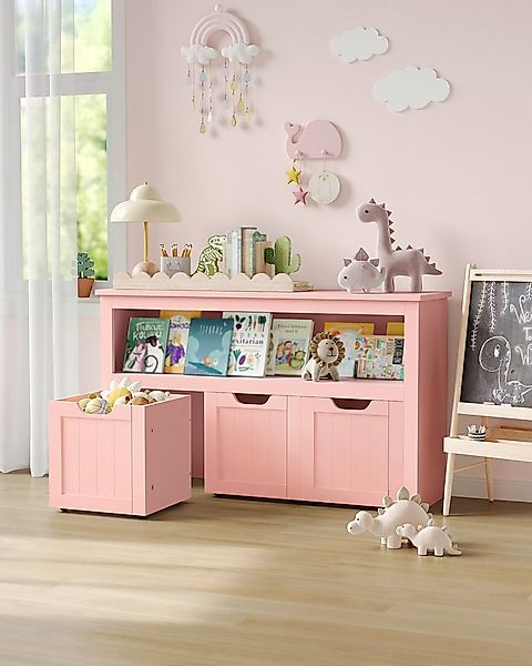 VASAGLE Kinderregal, Bücherregal Kinder, Spielzeugregal, mit Rollen, 30 x 1 günstig online kaufen