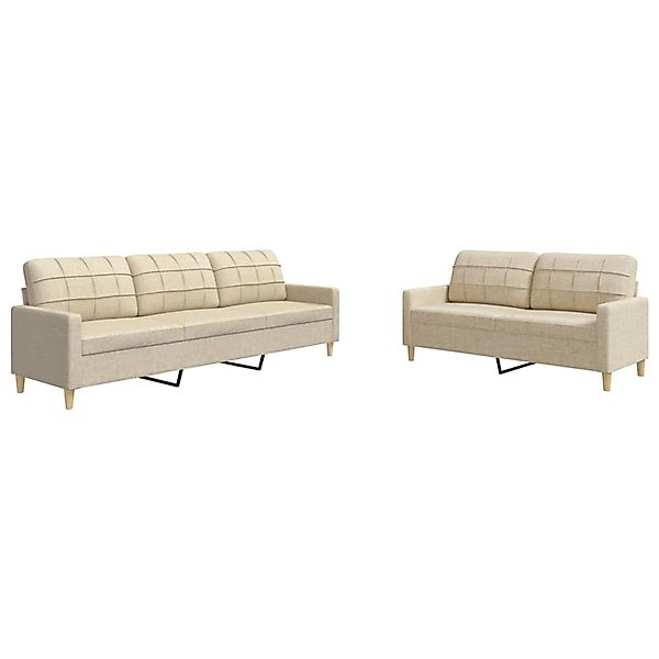 vidaXL 2-Tlg Sofagarnitur Creme Stoff 3278321 günstig online kaufen