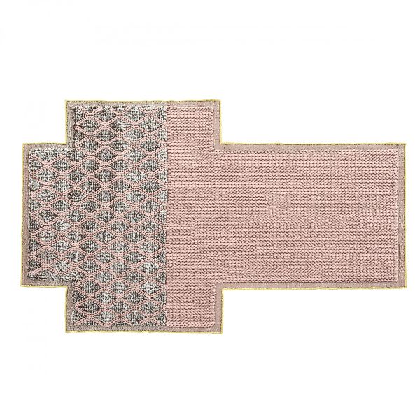 GAN - Mangas Space Rectangular Teppich - pink/grau Raute/100% neue Wolle/vo günstig online kaufen