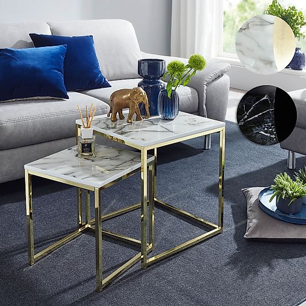 FINEBUY Satztisch FB24018 (2er Set Weiß günstig online kaufen