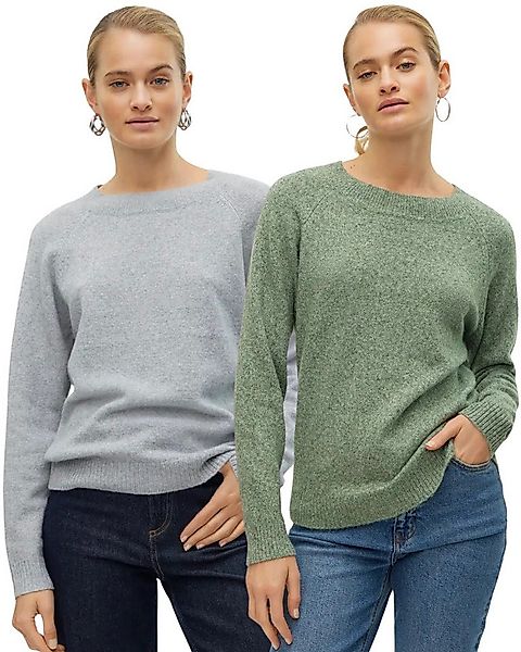 Vero Moda Rundhalspullover (2er-Set) Feinstrick Pullover basic unifarben fü günstig online kaufen