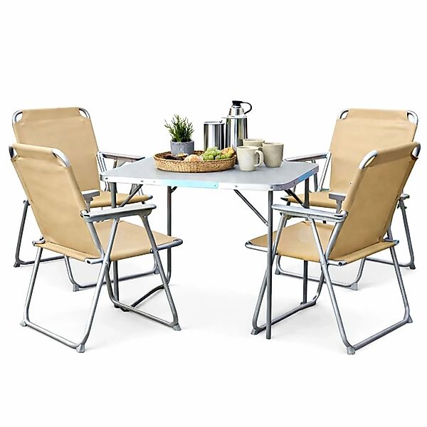 Mojawo XL 5teiliges Campingmöbel Set Alu mit Tragegriff Camping 80x60x68cm günstig online kaufen
