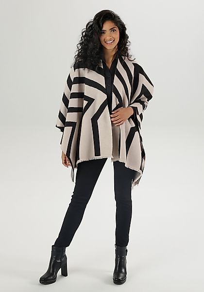 Aniston SELECTED Strickponcho, Tuch mit Fransen günstig online kaufen