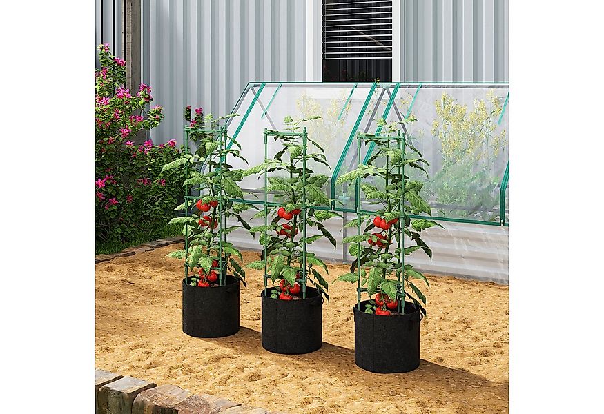 Outsunny Hochbeet mit Rankgitter, 83,7 Liter Säcken (Tomatenstütze, 3 St., günstig online kaufen