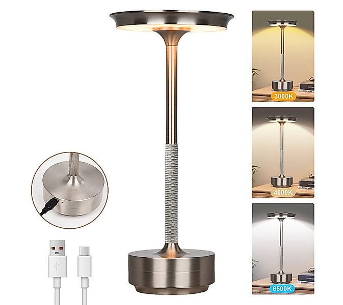 Rosnek LED Tischleuchte Tischlampe Kabellose Dimmbar Leseleuchte, USB Aufla günstig online kaufen