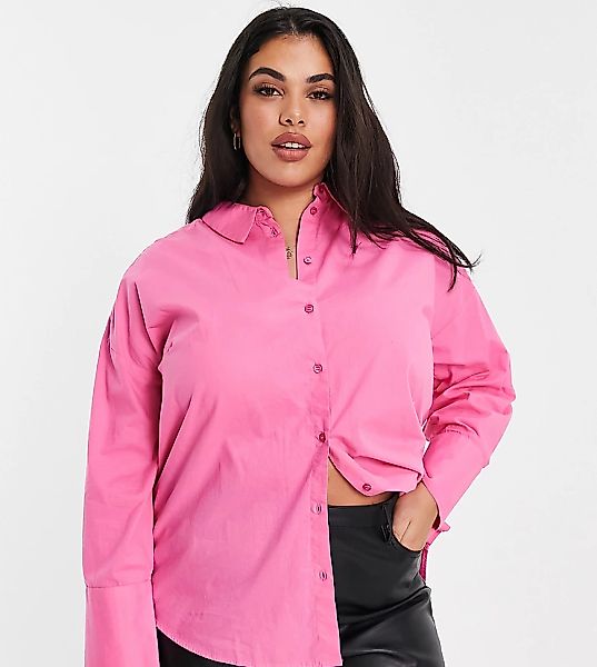 Vero Moda Curve – Oversize-Hemd in Rosa günstig online kaufen