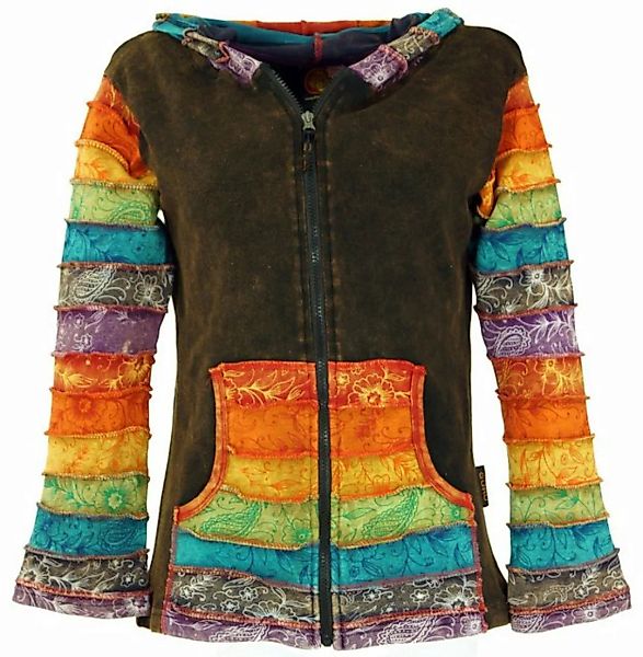 Guru-Shop Langjacke Patchwork Stonewash Regenbogen Jacke.. alternative Bekl günstig online kaufen