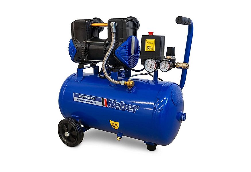 Weber GmbH Kompressor Flüster, 230 V 24 l Tank 8 bar, mobiler 2-Zylinder-We günstig online kaufen