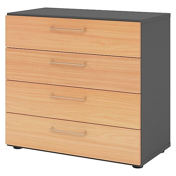 bümö Aktenschrank smart Schubladen Schrank - 4 Schübe Dekor: Graphit/Buche günstig online kaufen