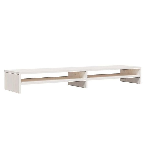 vidaXL TV-Schrank Monitorständer Weiß 100x24x13 cm Massivholz Kiefer TV-Kon günstig online kaufen