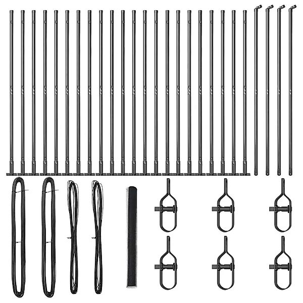 vidaXL Zaunpfosten Grau 50 x 1,5 m 13 mm Maschen Stahl und PVC 3353705 günstig online kaufen