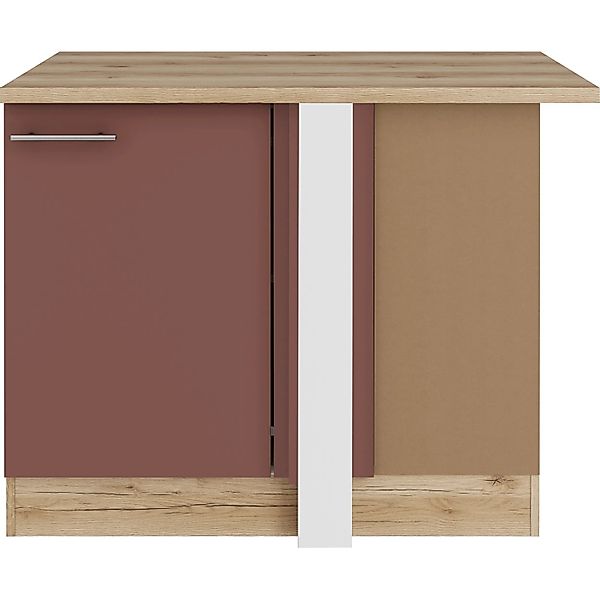 OPTIFIT Bari407 Küchen-Eck-Unterschrank 110 cm Rostrot günstig online kaufen
