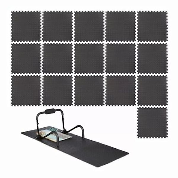 relaxdays 16 x Schutzmatte Boden Set schwarz günstig online kaufen