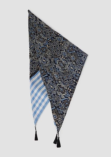 s.Oliver Schal Schal, Dreieckstuch mit All-over-Print und Quasten günstig online kaufen